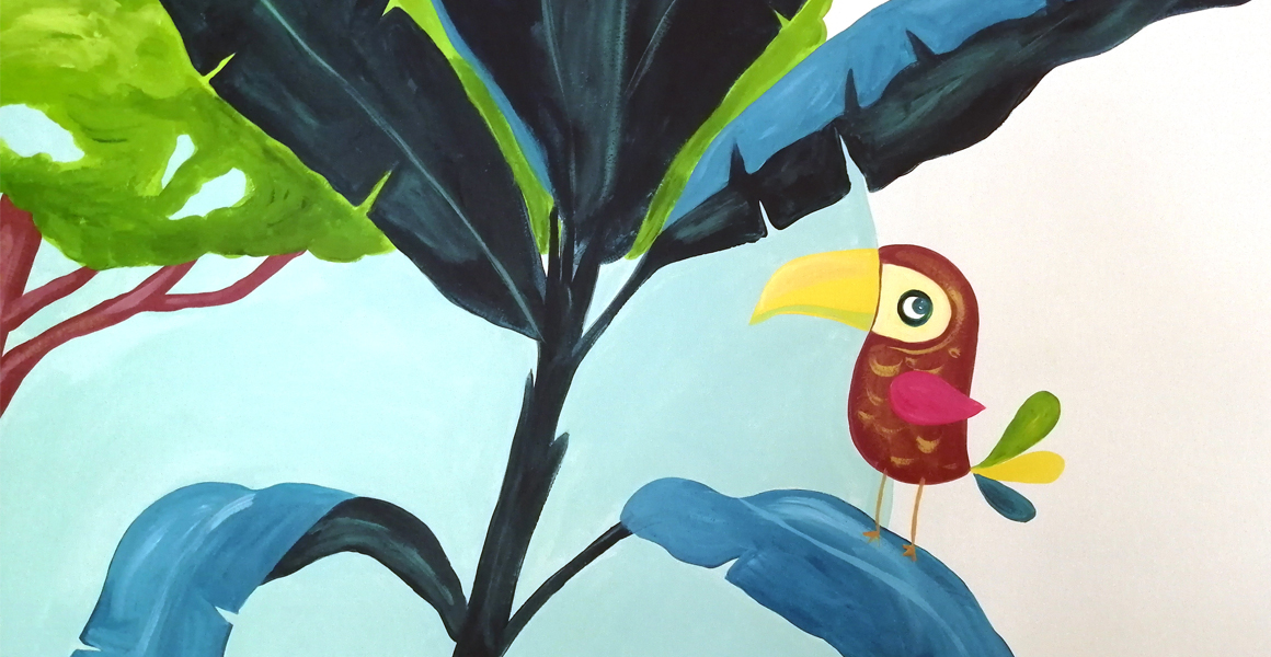 fresque-murale-perroquet